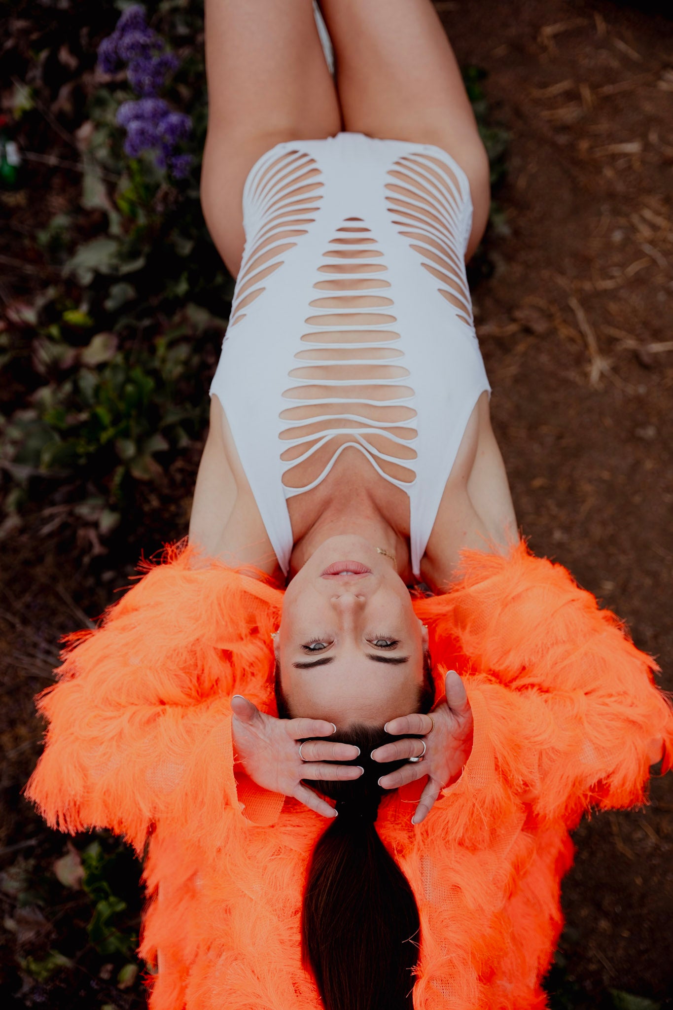 Neon Orange Fringe Kimono